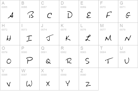 EdgertonsHand Regular uppercase A-Z preview