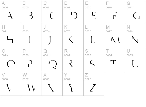 Edit-Roman uppercase A-Z preview