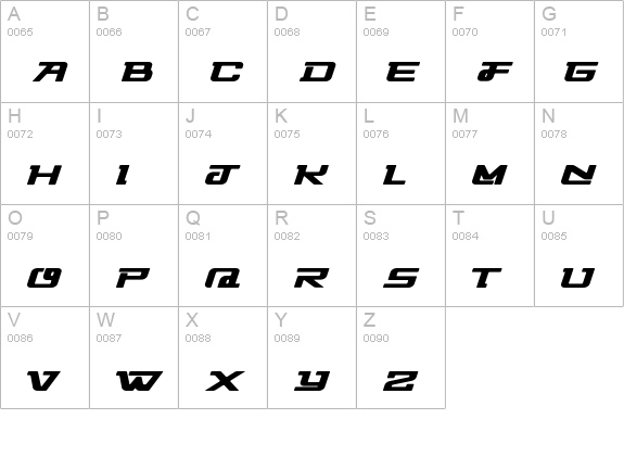 Ef4000cc uppercase A-Z preview