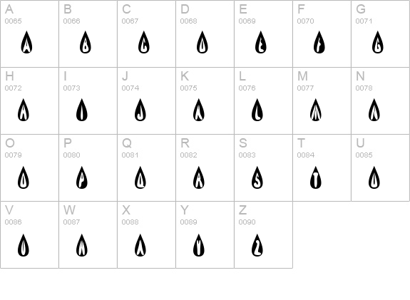 efBURNER uppercase A-Z preview