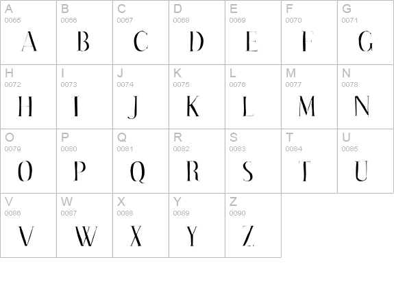 Effloresce Gaunt uppercase A-Z preview
