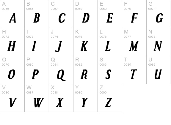 Effloresce Ink Italic uppercase A-Z preview