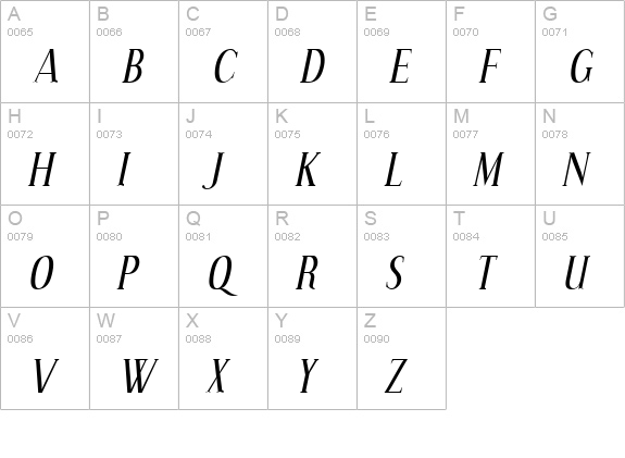 Effloresce Italic uppercase A-Z preview