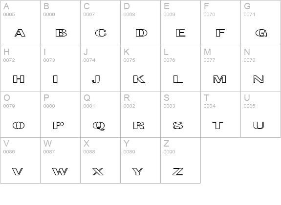 Effluence Outlined uppercase A-Z preview