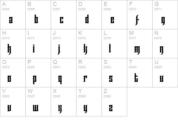 Effortless Tattoo uppercase A-Z preview