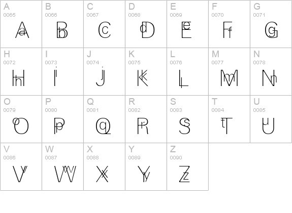 EfParasite uppercase A-Z preview