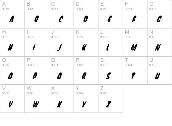 Eggit AOE Italic uppercase A-Z preview