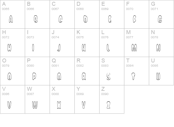 Eggit Outline AOE uppercase A-Z preview