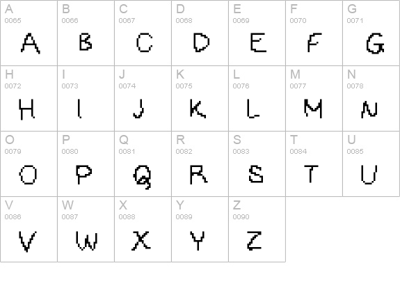 Eggmode uppercase A-Z preview