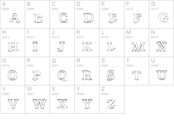 Egyptian Regular uppercase A-Z preview