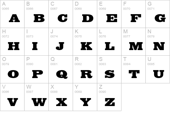 EgyptianEF-BoldExtended uppercase A-Z preview