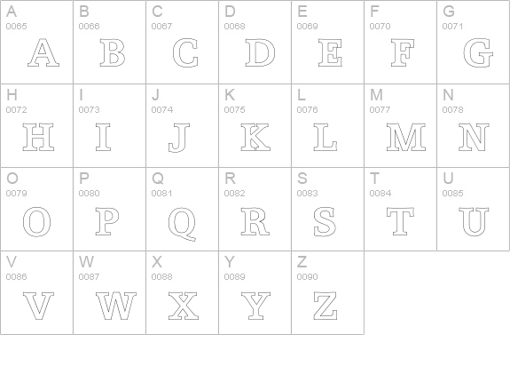 EgyptianOutline uppercase A-Z preview