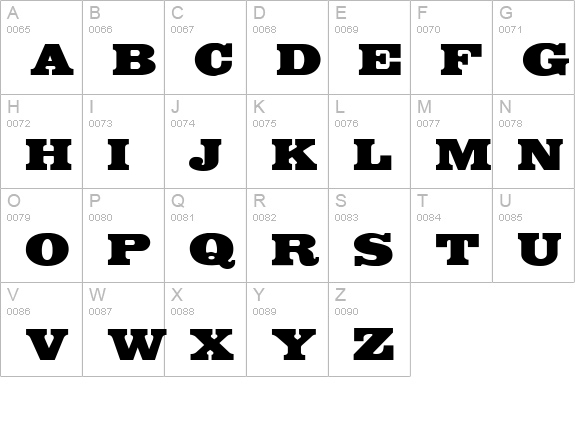 EgyptianWide-Regular uppercase A-Z preview