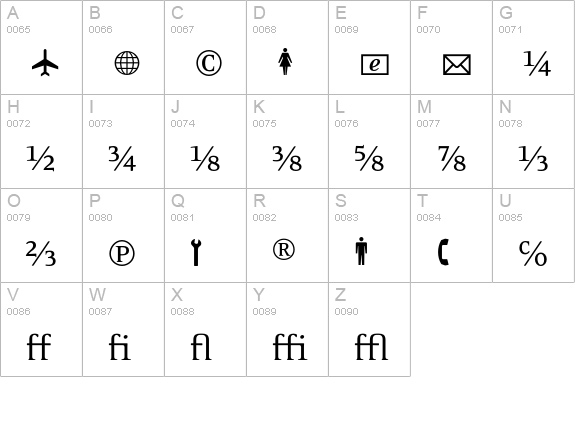 EideticNeo Fractions uppercase A-Z preview