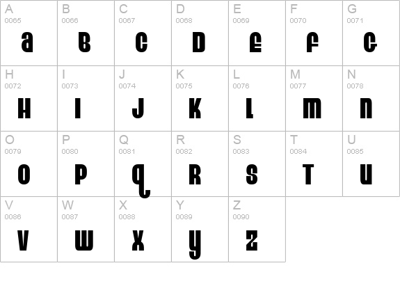 Eight Track uppercase A-Z preview