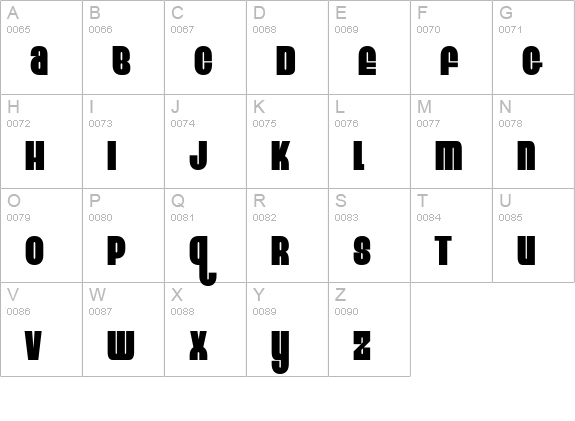 Eight Track program two uppercase A-Z preview