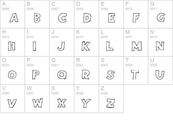 Eighty Percent Outline uppercase A-Z preview