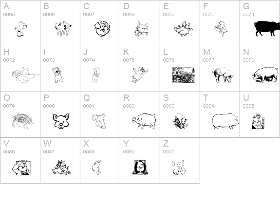 Ein Schwein uppercase A-Z preview