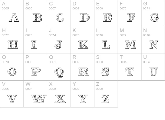 Eingraviert Beveled uppercase A-Z preview