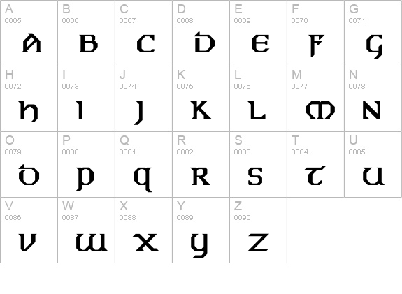 Eire Bold uppercase A-Z preview