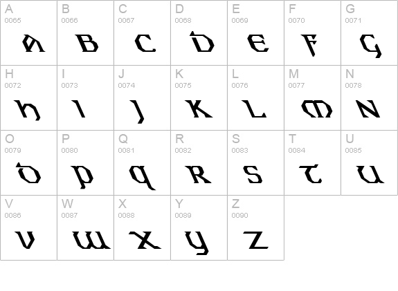 Eire Extreme Lefty Bold uppercase A-Z preview