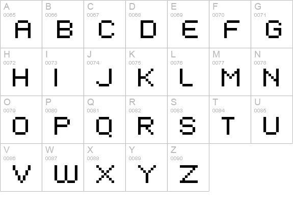 EIVEN MAJOR Pixel uppercase A-Z preview
