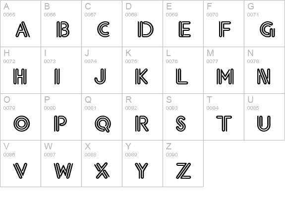 Eklektic uppercase A-Z preview