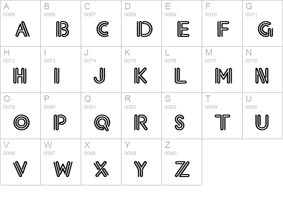 Eklektic Normal uppercase A-Z preview