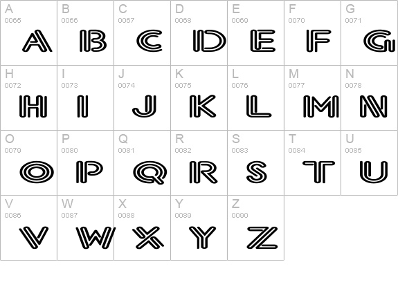 Eklektic-Normal Ex uppercase A-Z preview