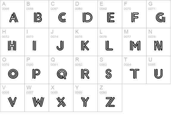 Eklektic-Normal-Light uppercase A-Z preview