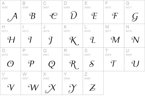 Ela Swashes Light Italic PDF uppercase A-Z preview