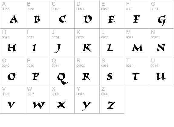 Elbjorg Script uppercase A-Z preview