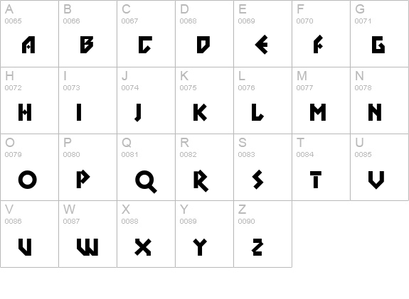 Elbrus uppercase A-Z preview