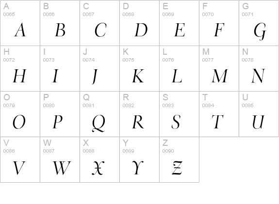 EldoradoDisplay-ItalicSC uppercase A-Z preview