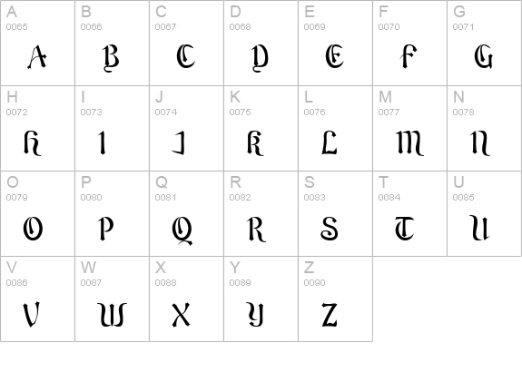 Eldroon uppercase A-Z preview