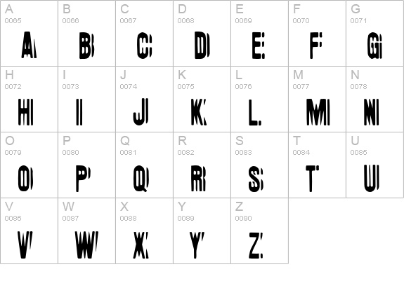 ElectricCircus uppercase A-Z preview