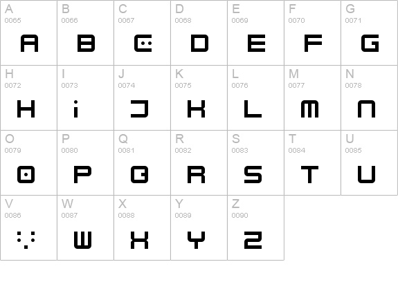 Electrobyte
 uppercase A-Z preview