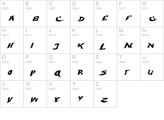 Electrox  uppercase A-Z preview