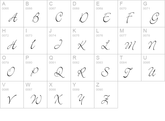 Elegant uppercase A-Z preview
