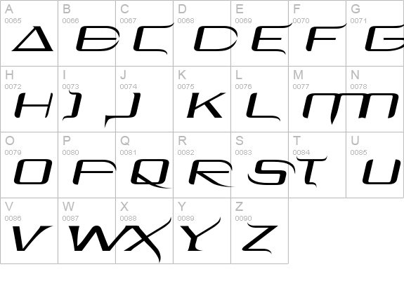 Elektra uppercase A-Z preview