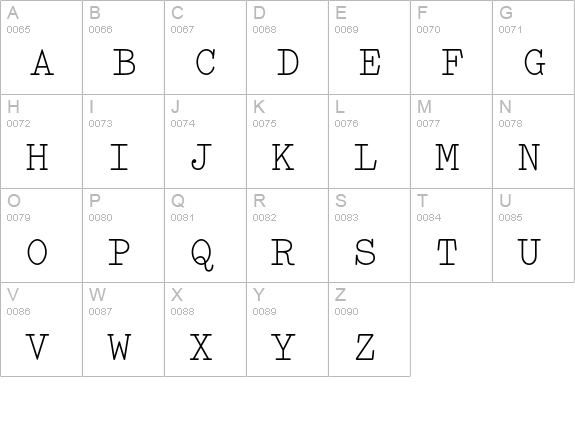 Elementa Regular uppercase A-Z preview