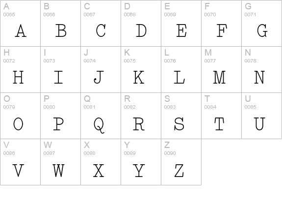 Elementa Symbol Regular uppercase A-Z preview