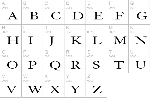 Elephant Extended Normal uppercase A-Z preview