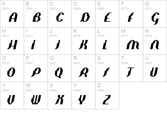 Elephant man BoldItalic uppercase A-Z preview