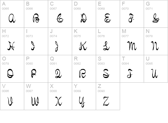 Eleven uppercase A-Z preview