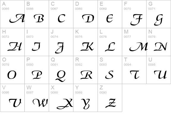 ElGar Wd uppercase A-Z preview