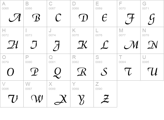 ElGarrett uppercase A-Z preview