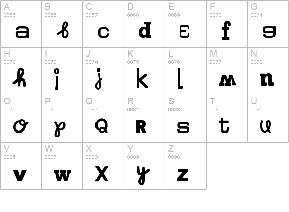 Elise uppercase A-Z preview