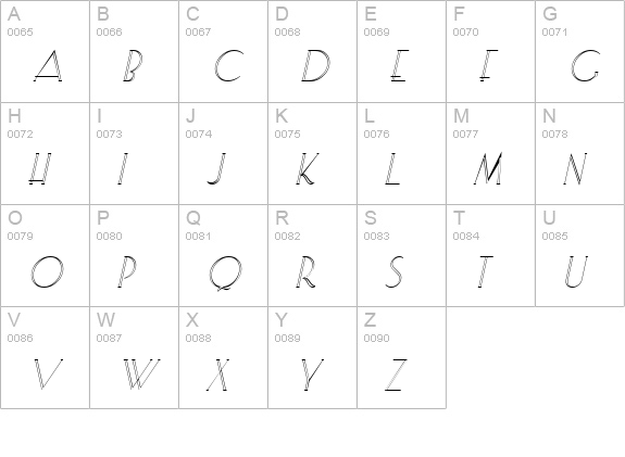 ElisiaOpenface Italic uppercase A-Z preview