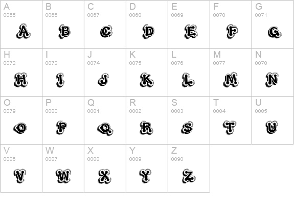 ElliottsJigsawDropshadow uppercase A-Z preview